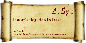 Ledofszky Szalviusz névjegykártya